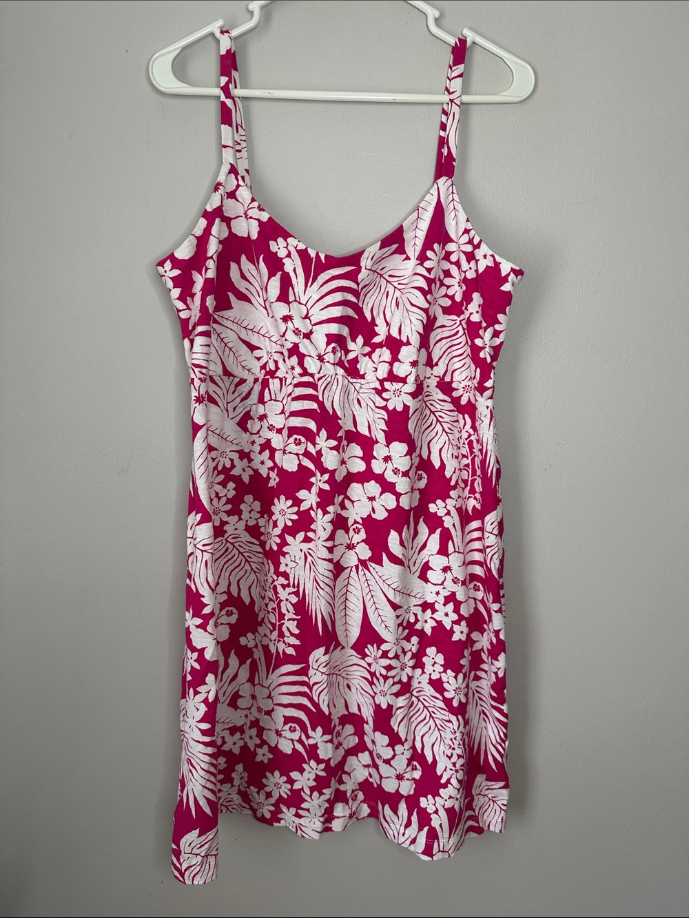 Tommy Bahama Hot Pink & White Tropical Dress size XL